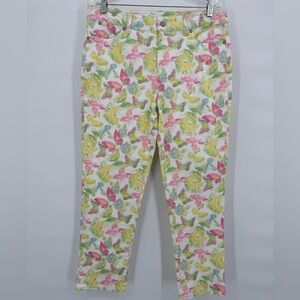 Talbots Premium Crafted Jeans Slim Straight Crop Butterflies size 10/30 NWT‎
